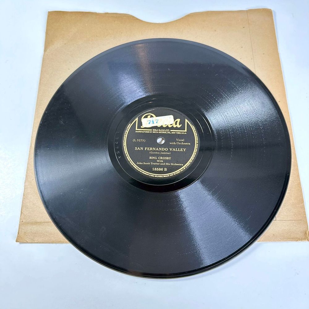 Decca Label Bing Crosby 78 Poinciana and San Fernando Valley